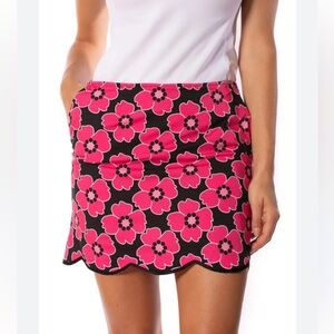 Floral Pink and Black Skort
